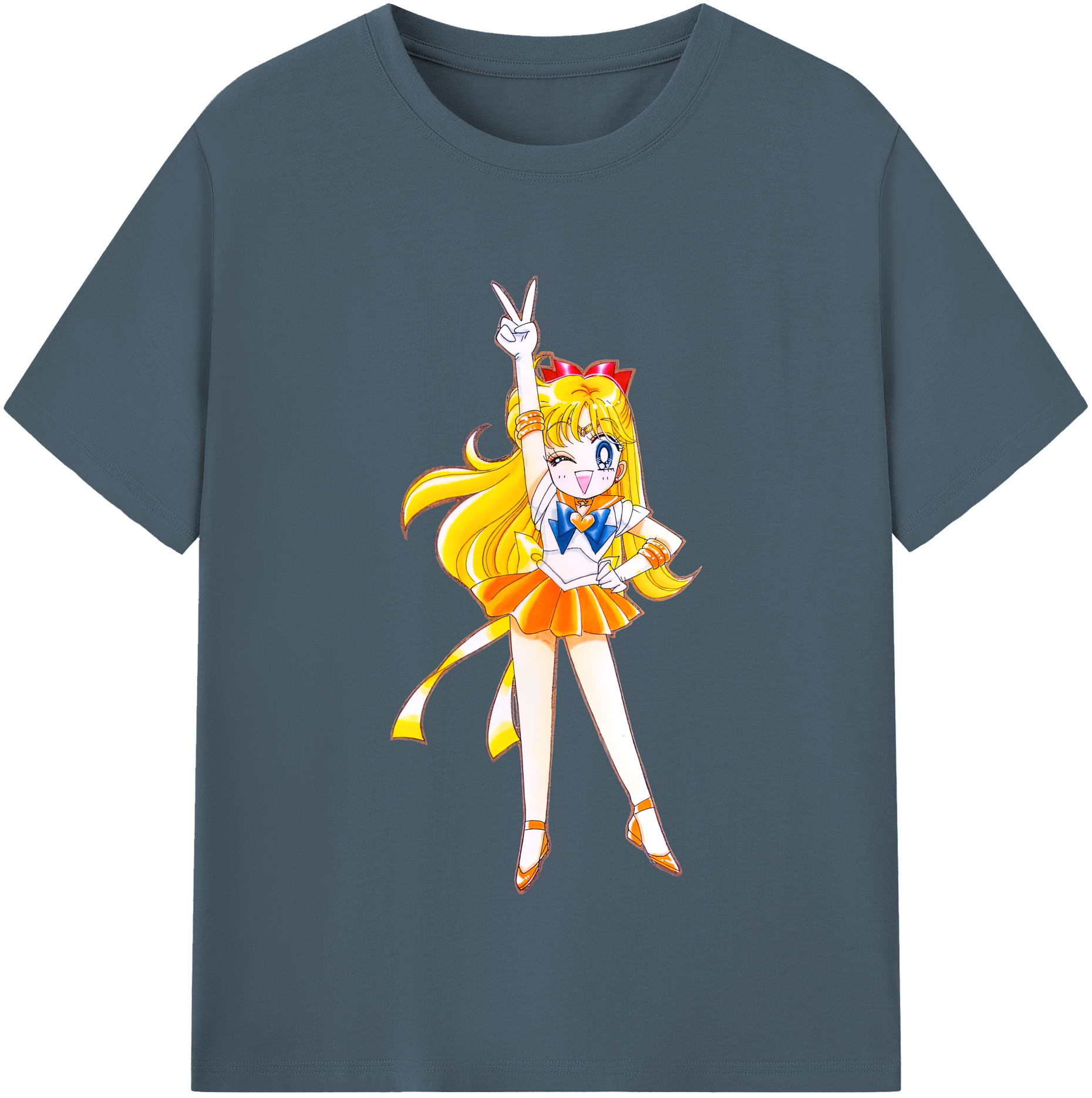（画像用） 美少女戦士セーラームーン 愛野 美奈子 あいの みなこ Sailor Moon Aino Minako 綿100％半袖Tシャツ（フロントプリント）